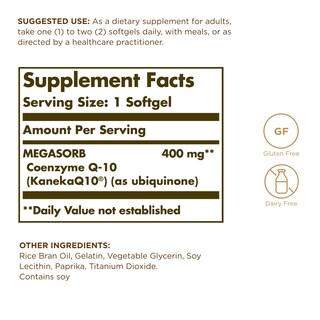 Foto 3 | Foto 3 | Suplemento Solgar Megasorb Coq-10 400 Mg 30 Cápsulas Blandas