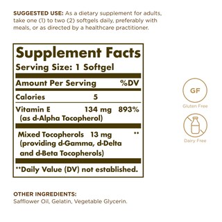 Foto 3 | Foto 3 | Suplemento Solgar De Vitamina E 200 Ui 100 Cápsulas Blandas