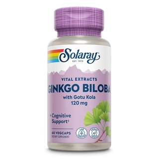 Foto 1 | Foto 1 | Suplemento Solaray De Extracto De Ginkgo Biloba Con Centella Asiática 60 Cápsulas Vegetales