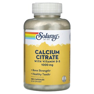 Foto 1 | Foto 1 | Suplemento De Citrato De Calcio Solaray Con Vitamina D-3 180 Cápsulas