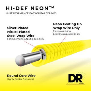 Foto 6 | Foto 6 | Cuerdas Para Bajo Eléctrico Dr Strings Hi-def Neon Nyb5-40 - Venta Internacional.