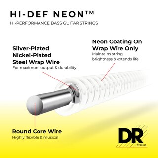 Foto 4 | Foto 4 | Juego De 5 Cuerdas Para Bajo Dr Nwb5-40 Neon White - Venta Internacional.