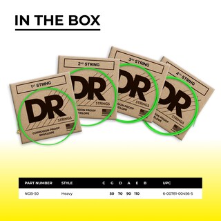 Foto 2 | Foto 2 | Cuerdas Para Bajo Dr Strings De 4 Cuerdas Con Revestimiento Verde Neón De Alta Definición - Venta Internacional.