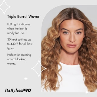 Foto 2 | Foto 2 | Hair Waver Babylisspro Cerámica Porcelana Triple Barril Negro - Venta Internacional.