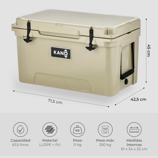 Foto 4 | Foto 4 | Hielera Portátil 61 Litros Kano 65qt Grande 90 Latas Beige