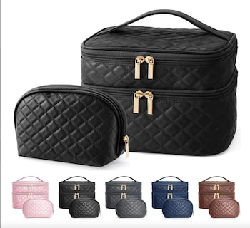 Foto 1 | Foto 1 | Bolsa Cosmetiquera 2 Neceser Para Color Negro Diseño De La Tela Texturizado
