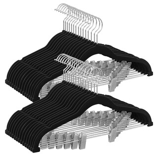 Foto 1 | Foto 1 | Perchas Para Pantalones  Juego De 30 Perchas De Terciopelo Con Pinzas Ajustables  42.5 Cm Largo  Negro