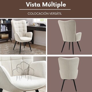 Foto 8 | Foto 8 | Sillón Individual Comfy Silla Tapizado Silla Decorativa Beige Gomyhome