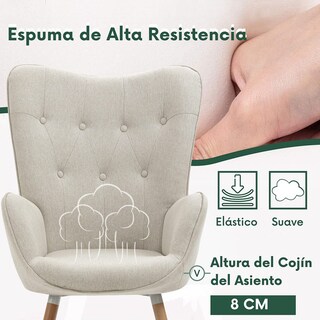 Foto 5 | Foto 5 | Sillon Individual Moderno Sillón Tapizado Beige Gomyhome