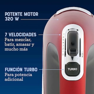 Foto 3 | Foto 3 | Batidora De Mano 320w 7 Velocidades Turbo Color Rojo