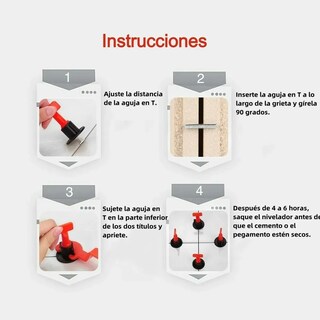 Foto 5 | Foto 5 | Kit De Sistema De Niveladores De Azulejos Belug 100 Piezas Naranja Con Negro