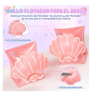 Foto 5 | Foto 5 | Flotador Salvavidas Inflable Bebe Anillo De Natación 1-5años Color Rosa-sirena