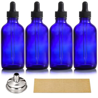 Foto 1 | Foto 1 | Frascos Cuentagotas Aozita De Vidrio Azul De 120 Ml Con Tapa Negra Paquete De 4 - Venta Internacional.