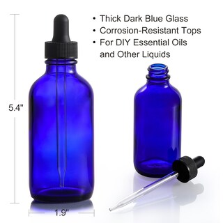 Foto 5 | Foto 5 | Frascos Cuentagotas Aozita De Vidrio Azul De 120 Ml Con Tapa Negra Paquete De 4 - Venta Internacional.