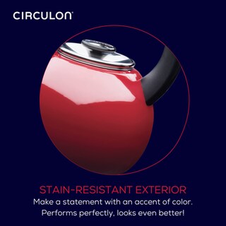Foto 6 | Foto 6 | Teakettle Circulon Esmalte Steel Whistling 2 L  Color Rojo - Venta Internacional.