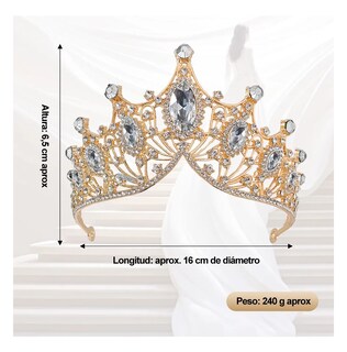 Foto 3 | Foto 3 | Corona De Princesa Accesorios De Tiara Diadema Color Dorado