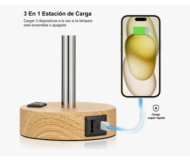 Foto 4 | Foto 4 | Lámpara Táctil 3 Intensidades Con Bombilla Led