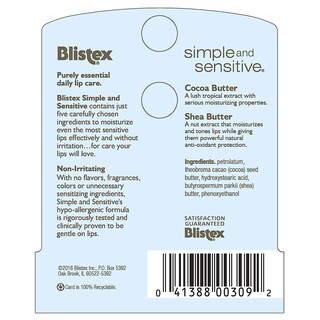Foto 3 | Foto 3 | Crema Hidratante Para Labios Blistex Simple And Sensitive 4 4 Ml (paquete De 12) - Venta Internacional.