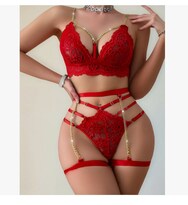 Conjunto De Lencería De Encaje Para Mujer