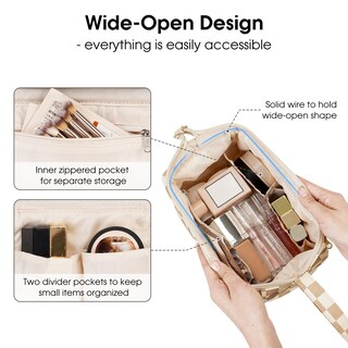 Foto 2 | Foto 2 | Bolsa De Maquillaje Narwey Grande A Cuadros Para Mujer (20 X 18 X 11 Cm) - Venta Internacional.