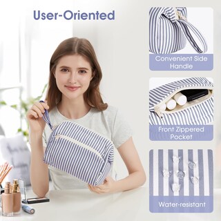 Foto 4 | Foto 4 | Neceser De Viaje Narwey  Con Diseño De Rayas  Amplio Y Abierto  Color Gris - Venta Internacional.