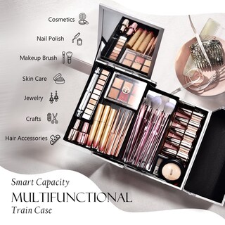 Foto 2 | Foto 2 | Organizador De Cosméticos Makeup Train Case Frenessa Con Espejo - Venta Internacional.