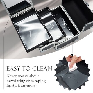 Foto 5 | Foto 5 | Organizador De Cosméticos Makeup Train Case Frenessa Con Espejo - Venta Internacional.