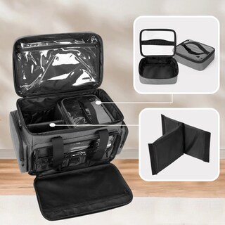 Foto 3 | Foto 3 | Bolsa De Maquillaje Bafaso Grande Con 2 Bolsas Y Separadores Extraíbles Color Gris - Venta Internacional.