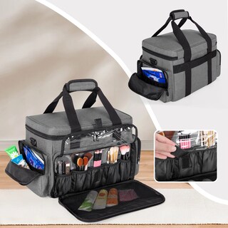 Foto 4 | Foto 4 | Bolsa De Maquillaje Bafaso Grande Con 2 Bolsas Y Separadores Extraíbles Color Gris - Venta Internacional.
