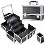 Estuche De Maquillaje Joligrace Con 3 Bandejas Espejo Y Soporte Para Brochas - Venta Internacional.