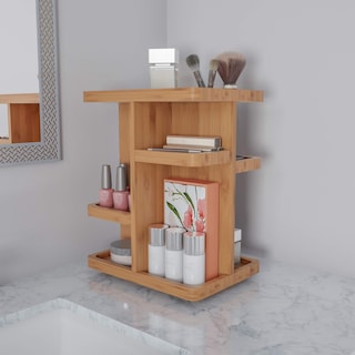 Foto 6 | Foto 6 | Organizador De Maquillaje Lavish Home Rotating Bamboo Skincare - Venta Internacional.