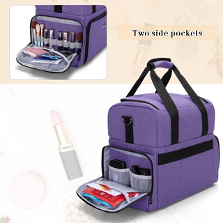 Foto 4 | Foto 4 | Bolsa De Maquillaje De Viaje Bafaso De 2 Capas Con 3 Bolsas De Nailon Morado - Venta Internacional.