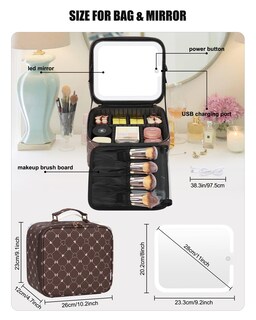 Foto 2 | Foto 2 | Bolsa De Maquillaje Relavel Travel Con Espejo Led Y Luz Ajustable - Venta Internacional.
