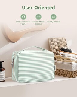Foto 6 | Foto 6 | Neceser De Viaje Narwey Small Para Mujer Con Rayas Verde Menta - Venta Internacional.