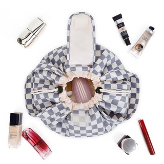 Foto 7 | Foto 7 | Bolsa De Maquillaje Narwey Barrel Con Cordón A Cuadros Azul Grisáceo - Venta Internacional.