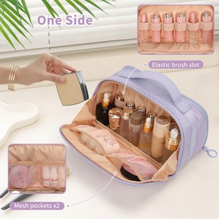 Foto 2 | Foto 2 | Bolsa De Maquillaje De Viaje Ocheal  Ancha Y Plana  Para Cosméticos  Color Morado - Venta Internacional.