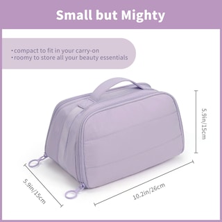 Foto 6 | Foto 6 | Bolsa De Maquillaje De Viaje Ocheal  Ancha Y Plana  Para Cosméticos  Color Morado - Venta Internacional.