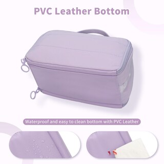Foto 7 | Foto 7 | Bolsa De Maquillaje De Viaje Ocheal  Ancha Y Plana  Para Cosméticos  Color Morado - Venta Internacional.