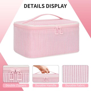 Foto 6 | Foto 6 | Bolsa De Maquillaje Ocheal Organizador De Viajes Y Cosméticos Con Ranura Para Brochas Color Rosa - Venta Internacional.