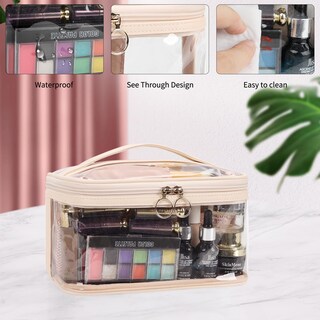 Foto 7 | Foto 7 | Bolsa De Maquillaje Portátil Transparente Ocheal Para Cosméticos Con Compartimento Para Brochas - Venta Internacional.