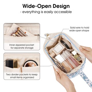 Foto 2 | Foto 2 | Bolsa De Maquillaje Narwey Bonita Organizadora De Viajes Abierta Con Estampado Floral - Venta Internacional.