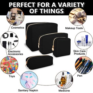 Foto 5 | Foto 5 | Estuche Para Lápices Uixizq Bolsa De Maquillaje De Nailon Impermeable Color Negro - Venta Internacional.