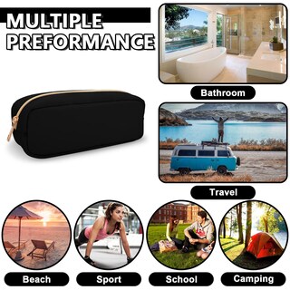 Foto 6 | Foto 6 | Estuche Para Lápices Uixizq Bolsa De Maquillaje De Nailon Impermeable Color Negro - Venta Internacional.