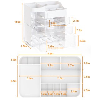 Foto 3 | Foto 3 | Organizador De Maquillaje Cq Acrílico Blanco Con 6 Cajones De Gran Capacidad - Venta Internacional.