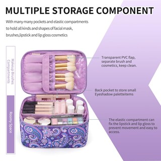 Foto 3 | Foto 3 | Bolsa De Maquillaje Ocheal Portátil De Gran Capacidad Color Morado Impermeable - Venta Internacional.