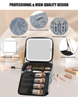 Foto 4 | Foto 4 | Bolsa De Maquillaje Relavel Travel Con Espejo Led Impermeable Color Azul - Venta Internacional.