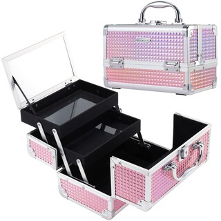 Foto 1 | Foto 1 | Organizador De Cosméticos Makeup Train Case Frenessa Con Espejo  Color Rosa - Venta Internacional.