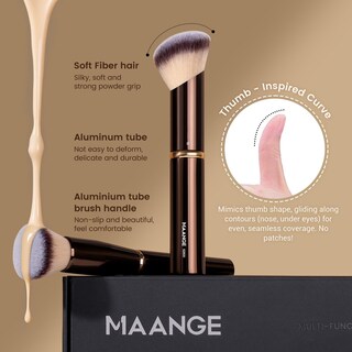 Foto 6 | Foto 6 | Set De Brochas De Maquillaje Maange 16 Unidades Con Bolsa Y Caja De Regalo Color Café Y Marrón - Venta Internacional.