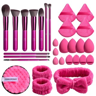 Foto 1 | Foto 1 | Set De Brochas De Maquillaje Bs-mall  30 Unidades  Con Toallitas Para Lavar La Cara - Venta Internacional.