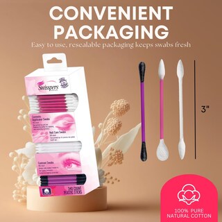 Foto 4 | Foto 4 | Hisopos Aplicadores De Cosméticos Swisspers 3 En 1  340 Unidades  3 - Venta Internacional.